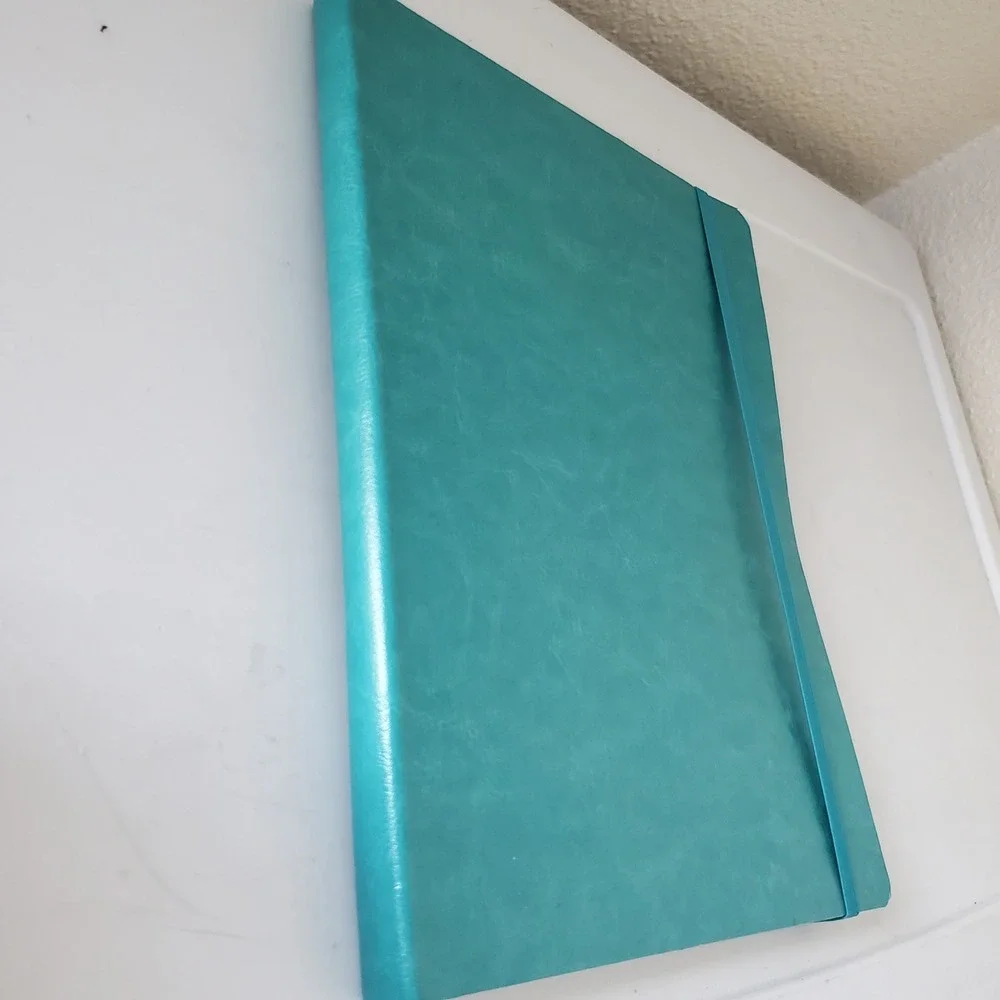 Paperage Lined Journal Notebook Teal Vegan Leather Hardcover 9.75 x 7.5